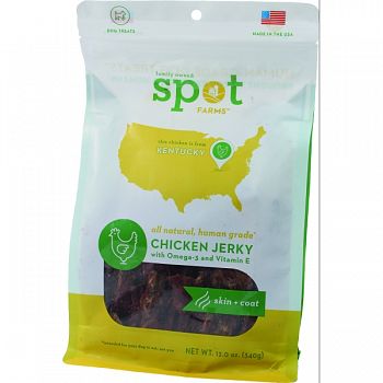 Spot Farms Chicken Jerky Skin & Coat  Dog Treats  12 OZ