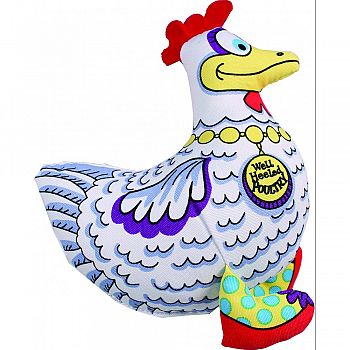 Madcap Well-heeled Poultry Floppy Dog Toy MULTICOLORED 6 INCH