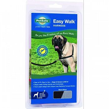 Easy Walk Harness BLACK/SILVER EXTRA LARGE
