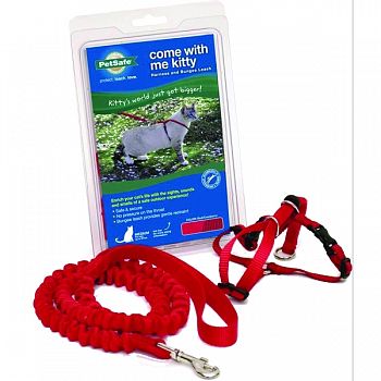 Come With Me Kitty Harness & Bungee Leash RED MEDIUM