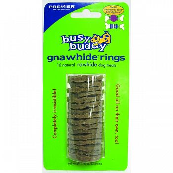 Busy Buddy Rawhide Rings NATURAL SMALL/16 PACK