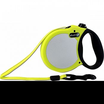 Alcott Retractable Leash Up To 110 Pounds NEON YELLOW LARGE/16 FT