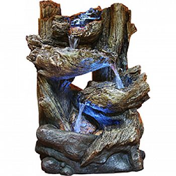 Tiered Log Fountain With Led Lights