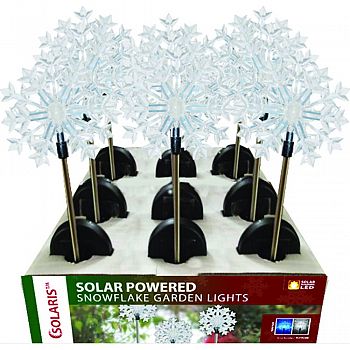 Solar Powered Snowflake Garden Lights ASSORTED 33 INCH (Case of 9)