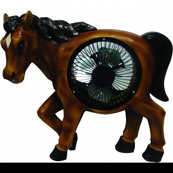 Horse Statuary With Fan BROWN 11X4X9 INCH
