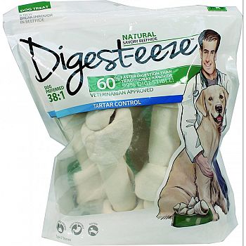 Digest-eeze Natural Beefhide Dog Bone NATURAL 6 INCH/5 PACK