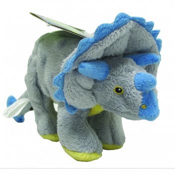 Dinos Frills The Triceratops Dog Toy GREY SMALL