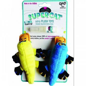 Supercat Plush Cat Toy With Catnip Spray PLATTIE 2 PACK