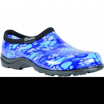 Sloggers Womens Waterproof Comfort Shoe PAW PRINT/BLUE 6