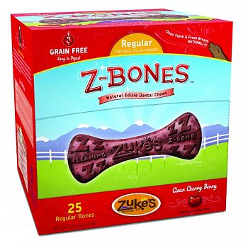 Z-bones Natural Grain-free Dental Chew Display BERRY REGULAR/25PC