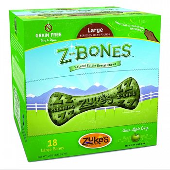 Z-bones Natural Grain-free Dental Chew Display APPLE LARGE/18 PC