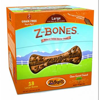 Z-bones Natural Grain-free Dental Chew Display CARROT LARGE/18 PC