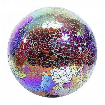 Mosaic Glass Gazing Globe - Copper Red / 10 in.
