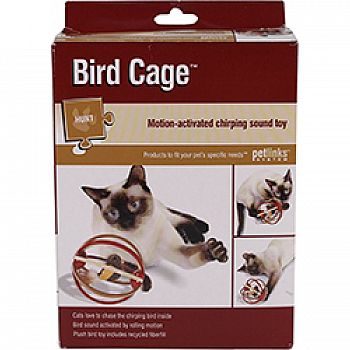 Bird Cage Motion-activated Chirping Sound Cat Toy