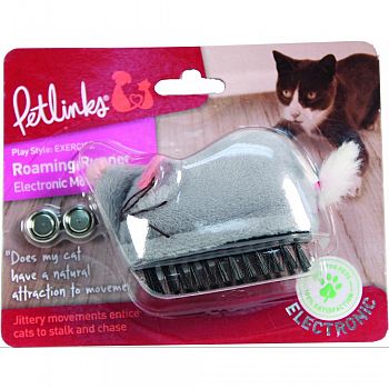 Petlinks Roaming Runner Electronic Mouse Cat Toy GRAY 