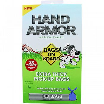 Bags On Board Hand Armor Extra Thick Waste Bags BLUE 100 COUNT