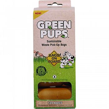 Bags On Board Green Pups Waste Pick-up Refill Bags BROWN 120 COUNT