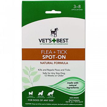 Vet S+best Flea & Tick Spot-on For Dogs  0.6 OUNCE