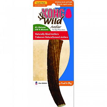 Kong Wild Whole Elk Antler For Dogs ASSORTED BROWNS SMALL