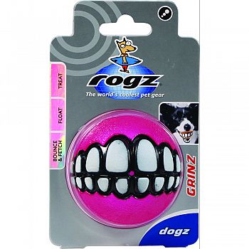 Rogz Grinz Dog Treat Ball ASSORTED 2.4 INCH/MEDIUM