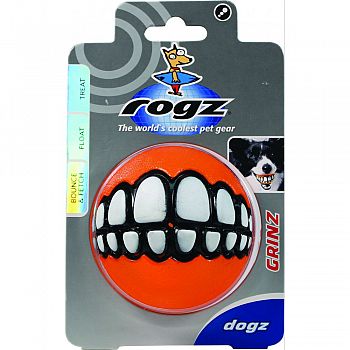 Rogz Grinz Dog Treat Ball ASSORTED 3 INCH/LARGE