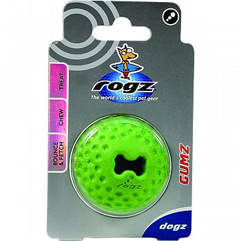 Rogz Gumz Dog Treat Ball ASSORTED 2 INCH/SMALL
