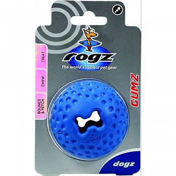 Rogz Gumz Dog Treat Ball ASSORTED 2.5 INCH/MEDIUM