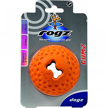 Rogz Gumz Dog Treat Ball ASSORTED 3 INCH/LARGE