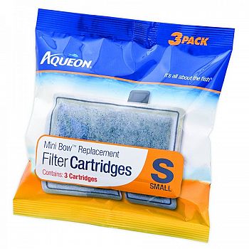 Aqueon Mini Bow Filter Cartridge 2.5 & 5.0 - 3 pk.