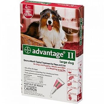 Advantage 2 Dog Red / 21-55 lbs - 4 pk.