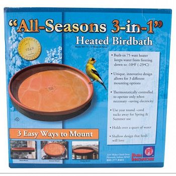 All Seasons 3-in-1 Heated Birdbath - Terra Cotta