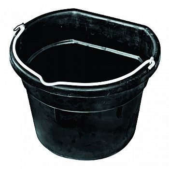 Heated Flat-back Rubber Bucket BLACK 4.5 GALLON