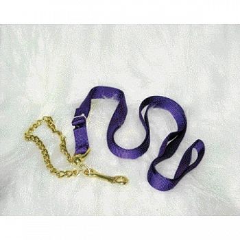 Purple Nylon Lead with Chain and Snap - 7 ft.