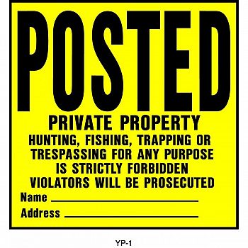 Posted Private Property Sign 11x11  (Case of 20)