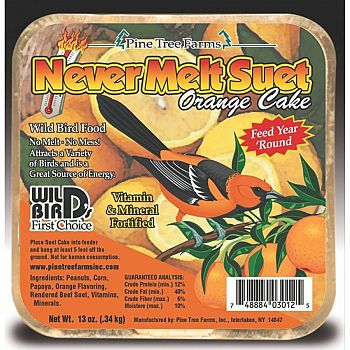 Never Melt Orange Suet Cake  - 13 oz.