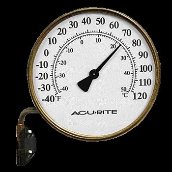 Swing Arm Brass Thermometer Indoor/Outdoor - 3.5 in.