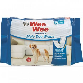 Wee-wee Disposable Male Wraps  MED/LRG/12CT