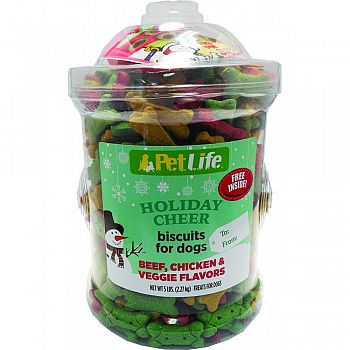 Petlife Holiday Cheer Biscuits For Dogs ASSORTED 5 POUNDS