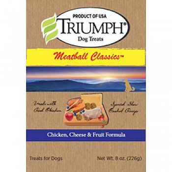 Triumph Meatballs Dog Treat CHICK/CHS/FRUIT 8 OUNCE