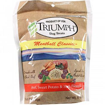 Triumph Meatballs Dog Treat BEEF/SWTPOT/HRB 8 OUNCE