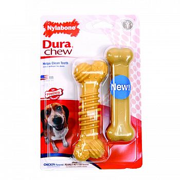 Dura Chew Peanut Butter Textured Bone Tp - WOLF/2 ct.