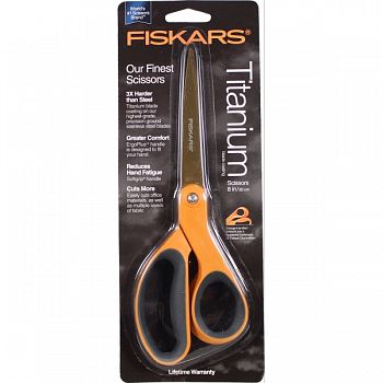 Fiskars Premium Softgrip Titanium Straight Scissor BLACK/ORANGE 8 INCH (Case of 6)
