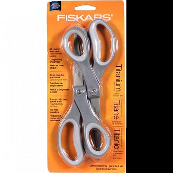 Fiskars Non-stick Titanium Softgrip Scissors ORANGE 2 PACK/8 INCH (Case of 6)