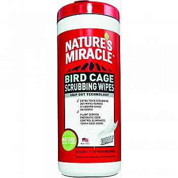 Natures Miracle Bird Cage Scrubbing Wipes  30 COUNT