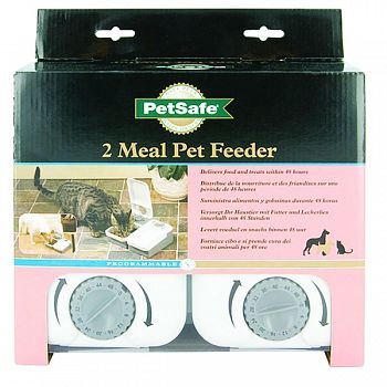 2-meal Pet Feeder WHITE SMALL