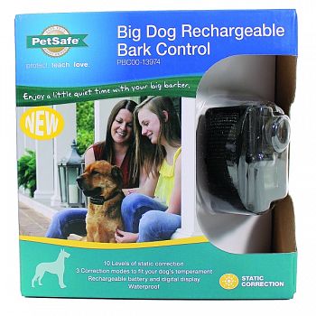 Big Dog Rechargeable Bark Control BLACK DOGS 40+ LB