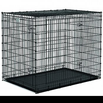 Solutions Double Door Dog Crate BLACK/WHITE 54X37X45 IN
