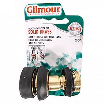 Brass Hose End Quick Connector - 1 Female / 1 Male