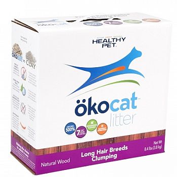 Okocat Natural Wood Clumping Litter For Long Hair