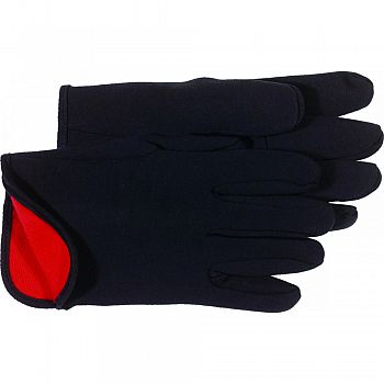 Fleece Lined Jersey Glove BLACK/RED LINED LARGE (Case of 12)